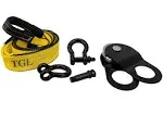 TGL 3 inch, 8 Foot Tree Saver, Tow Strap with 2-Pack D Ring Shackles and 10 Ton Snatch Block