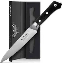 Cutluxe Kitchen Utility Knife, 5.5&#034; Paring Straight Edge, Black