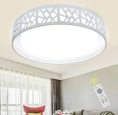 Depuley 18.5" Modern Ceiling Light with Remote and White Round Flush Mount