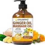 CMWGKBC Ginger Oil, Ginger Massage Oil for Lymphatic Drainage, Arnica Oil, 100% Natural Massage Oil with Grape Seed Oil, Arnica Extract, Vitamin E Oil