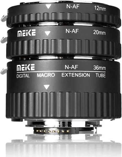 Meike MK-N-AF1-A Macro Extension Tube Adapter Set - Metal Version - For Nikon