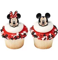 24 Mickey and Minnie Mouse Cupcake Rings Toppers