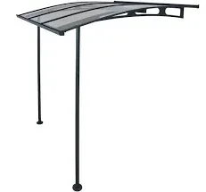 Vega 7 ft. x 7 ft. Gray/Clear Door and Window Fixed Awning