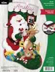 2021 Bucilla Felt Stocking Kit. Santa And Friends. # 89330E 