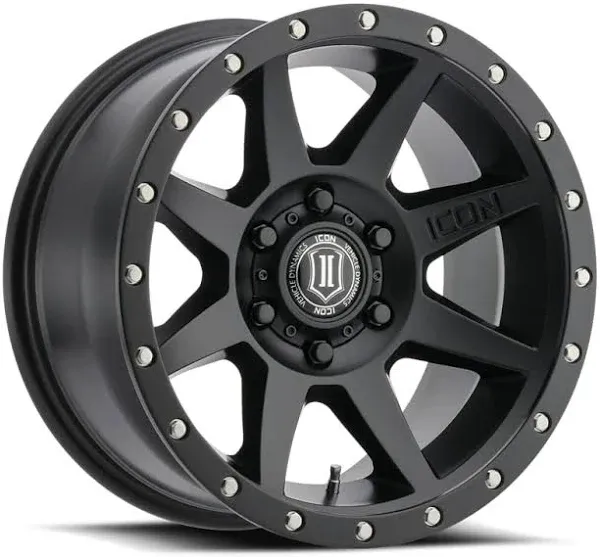 ICON Alloys Rebound, Satin Black, 17 x 8.5/6 x 5.5, 0mm Offset, 4.75" BS, 1817858347SB