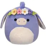 Squishmallow 8&#034; Easter Milanda the Donkey FLORAL PLUSH NEW