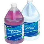 Global Industrial Floor Cleaning Kit - Floor Cleaner & Finish - Case of Two 1-Gallon Bottles