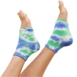 ZenToes Moisturizing Heel Socks 2 Pairs Gel Lined Toeless Spa Socks to Heal and Treat Dry, Cracked Heels While You Sleep (Regular, Black Tie Dye)