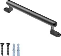 BeneLabel 9" Barn Door Pull Handle, Metal Fence Gate Pull Handle, Heavy Duty Sliding Door Handle for Gate Barn Door, Closet, Garage, Drawer, Towel Bar, Stairs, Includes Install Hardware, Black