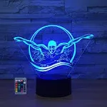 Creative 3D Swimming Night Light USB Powered Touch Switch Remote Control LED Decor Optical Illusion 3D Lamp 7/16 Colors Changing Brithday Room Decoration