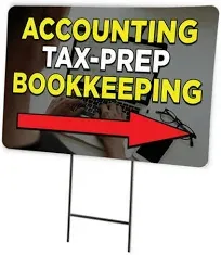 2 Pack Accounting Tax-Prep Bookkeeping Yard Sign