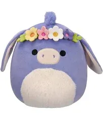 Squishmallow 8&#034; Easter Milanda the Donkey FLORAL PLUSH NEW