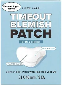 2 X I Dew Care, Timeout Blemish Patch, Chin &amp; Cheeks, 9 Patches