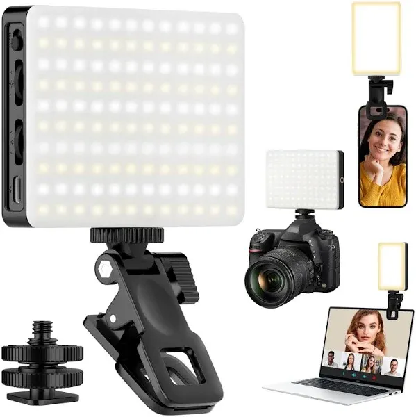 Phone Light, 120 LED Selfie Light for iPhone, 8000Mah Rechargeable Phone Light Clip Video Camera Light, Adjusted 3 Light Modes for Android, iPad, Laptop, for Makeup, TikTok, Vlog