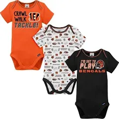 NFL Cincinnati Bengals  Baby-Boy 3 Pack Short Sleeve Bodysuit