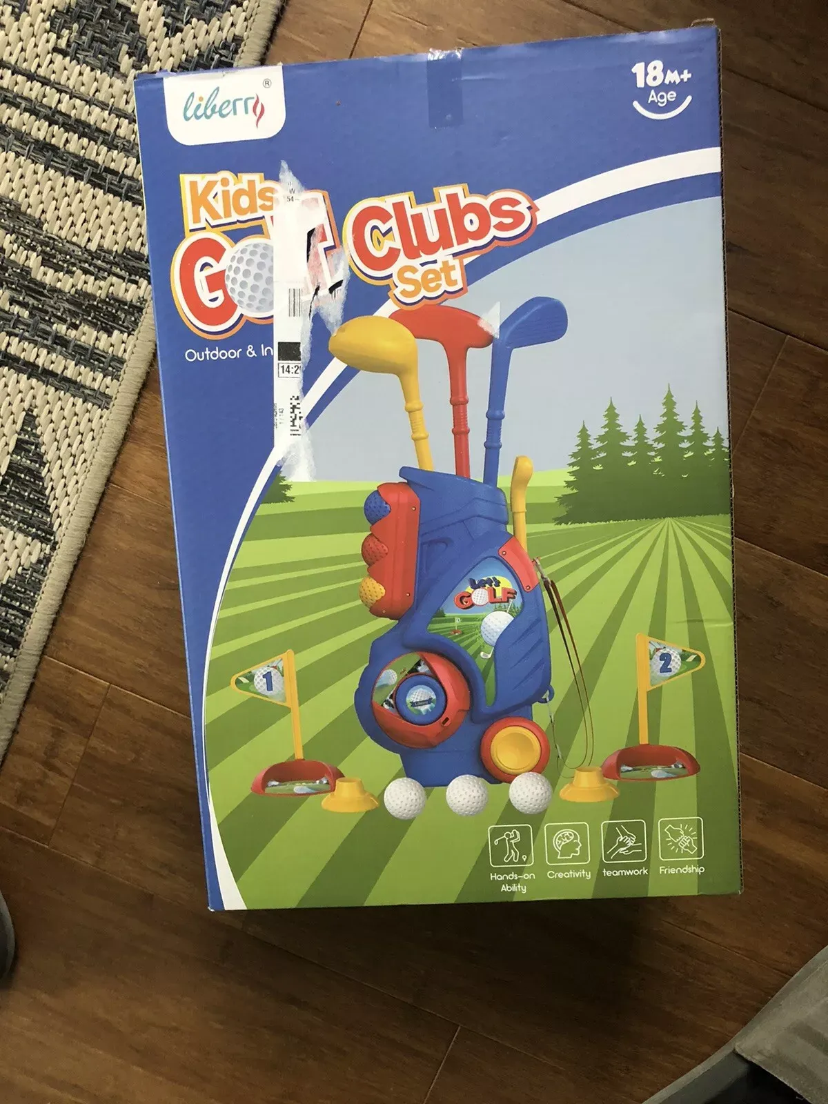 New! Liberry Kids Toddler Golf Clubs Set with practice holes 18M+