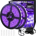 YAYIT 66FT/20M LED Black Light Strip Kit, 1200 LEDs, 12V Flexible Blacklights