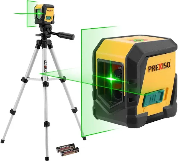 PREXISO Laser Level with Tripod, 65Ft Self Leveling Cross Line Laser Level, G...