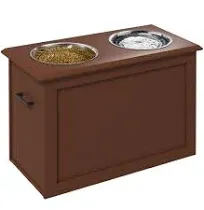 PawHut Raised Pet Feeding Storage Station