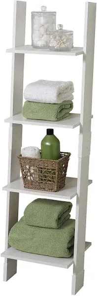 Zenna Home Ladder Style Bathroom Linen Tower, Espresso 