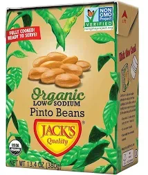 Jack's | Organic Pinto Beans 13.4 oz. | Packed with Protein and Fiber, Heart Healthy, Low Sodium & Non GMO | (8-PACK)