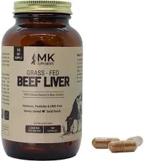 MK Supplements Grass-Fed Beef Liver 3000 mg Freeze-Dried 45-Day Supply