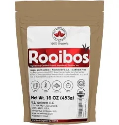 Rooibos Tea 1LB 16Oz 100% CERTIFIED Organic USDA seal | Red Rooibos Loose Leaf |