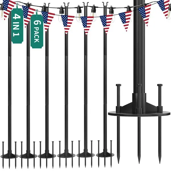 YITAHOME String Light Pole 11ft 4-in-1 Outdoor String Light Pole Stand