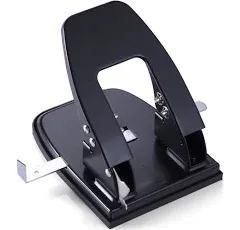 Standard 2 Hole Paper Punch 1/4&#034; holes / 30 Sheets Capacity, Black