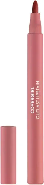 COVERGIRL Outlast, 25 Tangelo, Lipstain, Smooth Application, Precise Pen-Like Tip, Transfer-Proof, Satin Stained Finish, Vegan Formula, 0.06oz