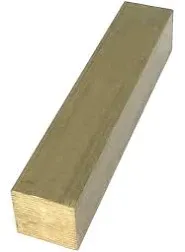 Brass Square Bar Stock Knife Making Brass Bar Stock 1&#034; x 1&#034; x 5&#034;