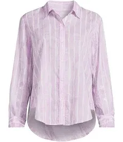 NIC+ZOE Watercolor Stripe Girlfriend Shirt