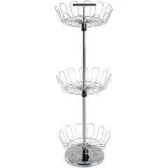 Steel 3 Tier Shoe Tree Organizer Fits 12 - 15 Pairs of Shoes Revolving