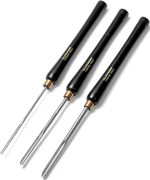 Turning Tools 3 Piece Bowl Gouge Set with 1/4 Flute, 3/8 Flute, and 1/2 Flute