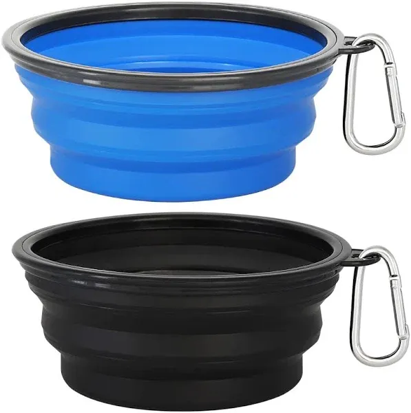 Large Collapsible Dog Bowls 2 Pack, 34oz Foldable Dog Travel Bowl, Portable D...