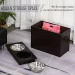 PawHut Raised Pet Feeding Storage Station