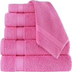 REGAL RUBY 6 Piece Towel Set-2 Bath Towels-2 Hand Towels-2 Washcloths