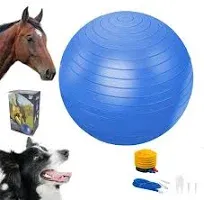 30" Herding Ball - Blue Anti-Burst Training Soccer Ball for Horses,Herding Horse Ball Toys for Horses Mega Herding Dog Balls with Hand Pump, Herding Ball Toys for Horses Stall