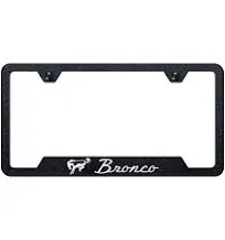 Autogold® GF.BRO.ERB - Rugged Black License Plate Frame with Laser Etched Bronco Logo and Cut-Out