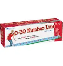 Extra Long Large Learning Resource 0 to 30 Number Line Floor Mat, 22 x 1 Feet