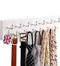 Treehouse Belt Organizer Rack, Holds Over 28 Large Belts, White Belt Rack