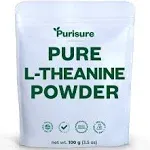 Purisure L-Theanine Powder, 100g, Concentration &amp; Brain Health, 1000 Servings