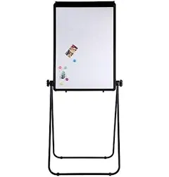 U-Stand Whiteboard Easel- 40x28 inches Double Sided Magnetic Dry Erase Board Easel, Flipchart Holder, Height Adjustable & 360 Degree Rotating Board w/ 1 Eraser, 6 Magnets and Paper Pads