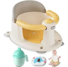 Baby Bath Seat for Babies 6 Months & Up, Bath Seats for Babies Sitting Up, 3 Baby Bath Toys, Open Design Bathtub Seat for Baby, Non-Slip, Compact Toddler Bath Seat.