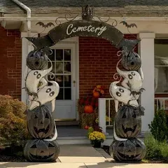 Large Halloween Cemetery Arch With LED Lights