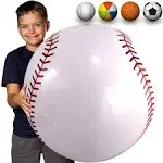 Large Baseball Design Beach Ball 27-Inch Diameter Plastic