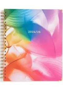 Blue Sky 2024-2025 Academic Year Teacher Weekly and Monthly Lesson Planner, 8.5" x 11", Hard Cover, Wirebound, Rainbow Paint (150649)