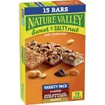 Nature Valley Granola Bars, Sweet and Salty Nut, Variety Pack, 15 ct