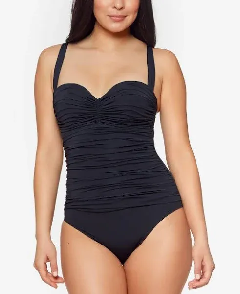 Womens Ruffle Underwire One-Piece Swimsuit