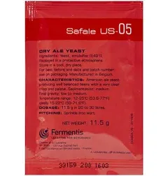 SafAle US-05 American Ale Dry Yeast - 11.5 gram (Fermentis)